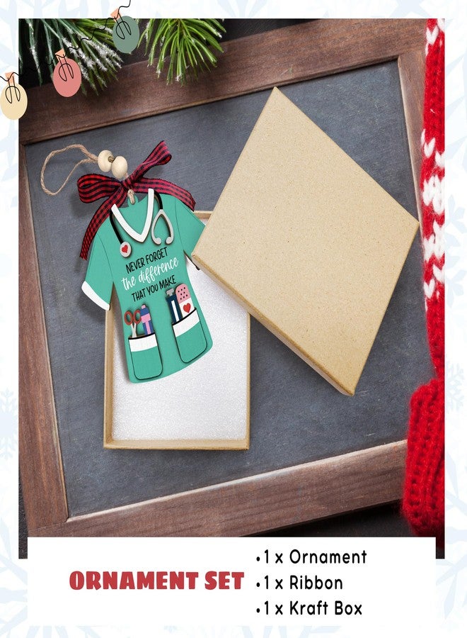 KATLADIZ Nurse Ornament - Nurse Ornaments for Christmas Tree - Gifts for Nurses Female - Nurses Preceptor Practitioner Nicu RN Gifts for Women - Nursing Ornaments for Tree - Wood Ornament 2025 - Image 3